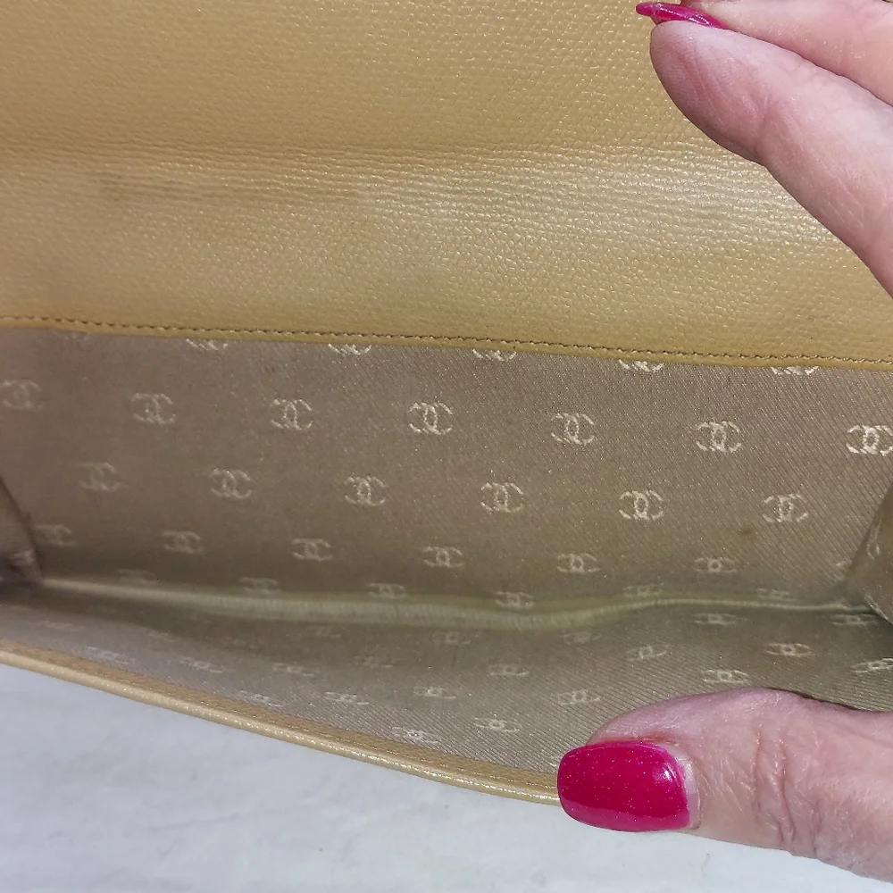 Chanel Caviar Leather Long Wallet Carmel, Beige.